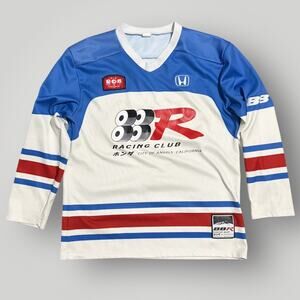 88rising Honda Long Sleeve JDM Mesh Moto Jersey Shirt M White Blue Civic Type R